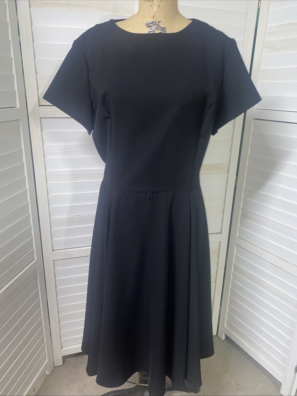 80s 90s BFA Classics Women's Fit N Flare Black Dress Sz 18 LBD USA Made